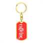 Jewelry Dog Tag with Swivel Keychain (Gold) / No My Blood Type is Caffeine | Dog Tag Keychain