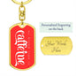 Jewelry Dog Tag with Swivel Keychain (Gold) / Yes My Blood Type is Caffeine | Dog Tag Keychain