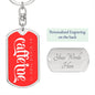 Jewelry Dog Tag with Swivel Keychain (Steel) / Yes My Blood Type is Caffeine | Dog Tag Keychain