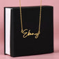 Jewelry Gold Finish Over Stainless Steel / Standard Box Personalized Signature Style Name Necklace