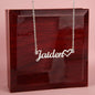 Jewelry Polished Stainless Steel / Luxury Box Personalized Name Necklace with Heart