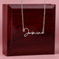 Jewelry Polished Stainless Steel / Luxury Box Personalized Signature Style Name Necklace