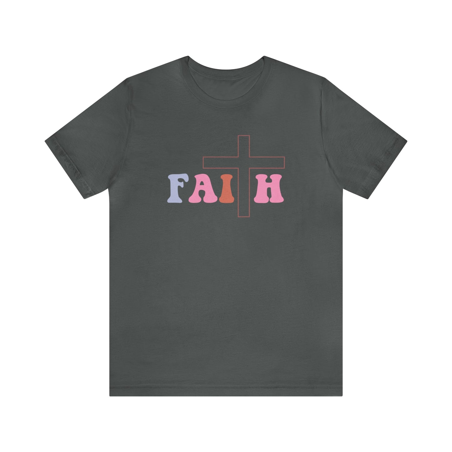 T-Shirt Asphalt / S Faith | Christian | Retro | Jersey Short Sleeve Tee
