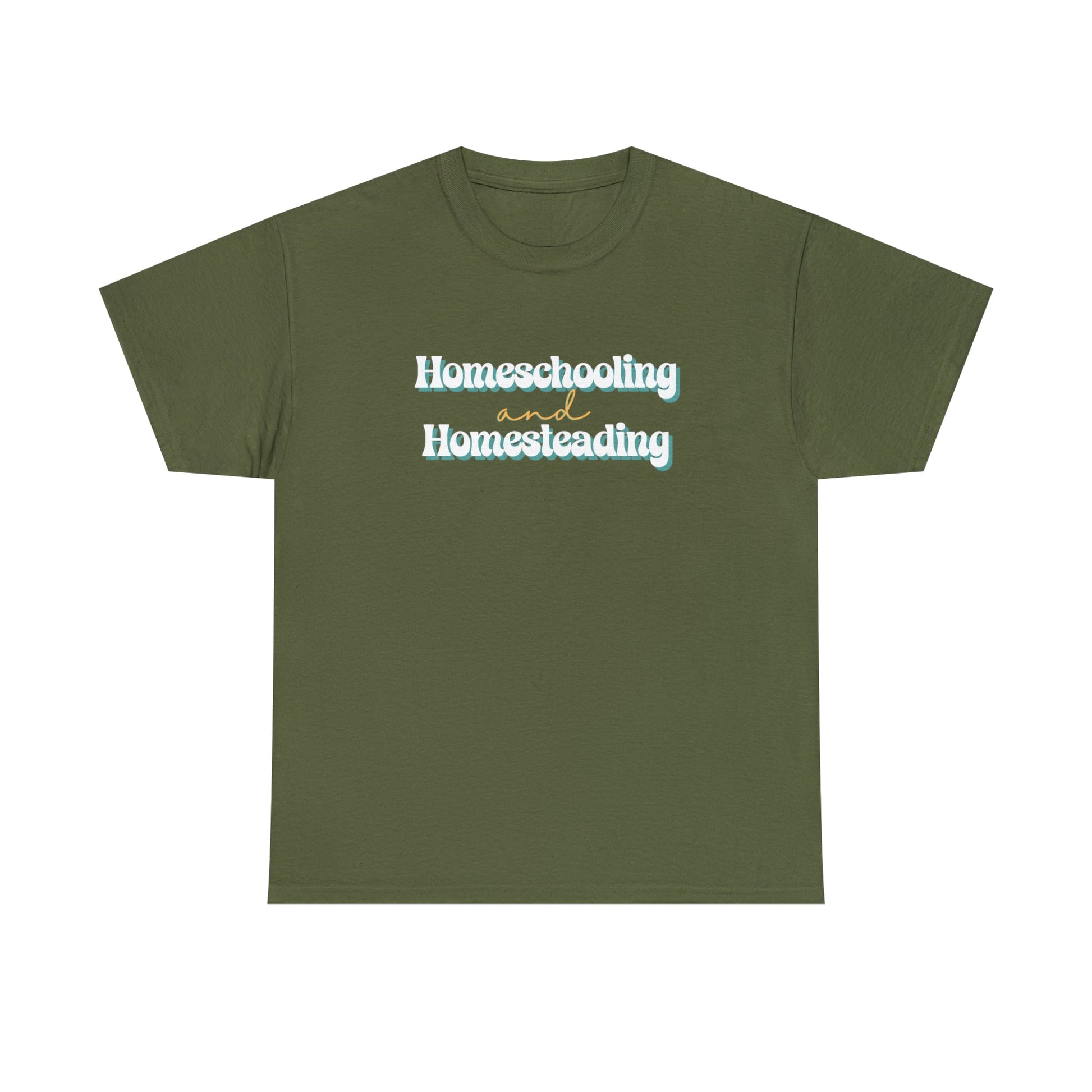 T-Shirt Military Green / S Homeschooling and Homesteading | Retro | Cotton Tee