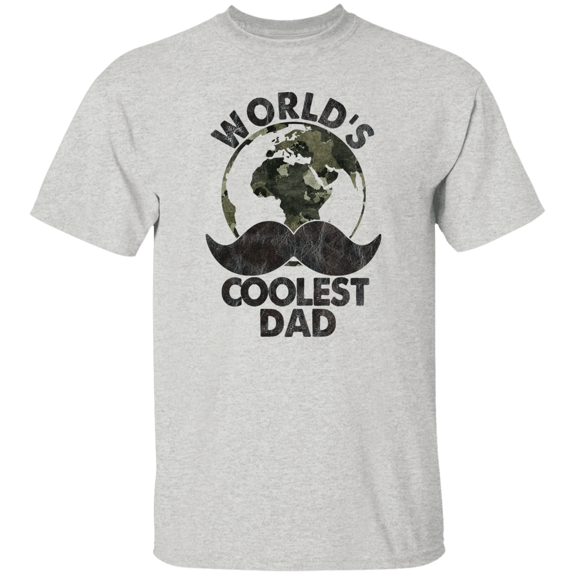 T-Shirts Ash / S World's Coolest Dad | Mustache | T-Shirt