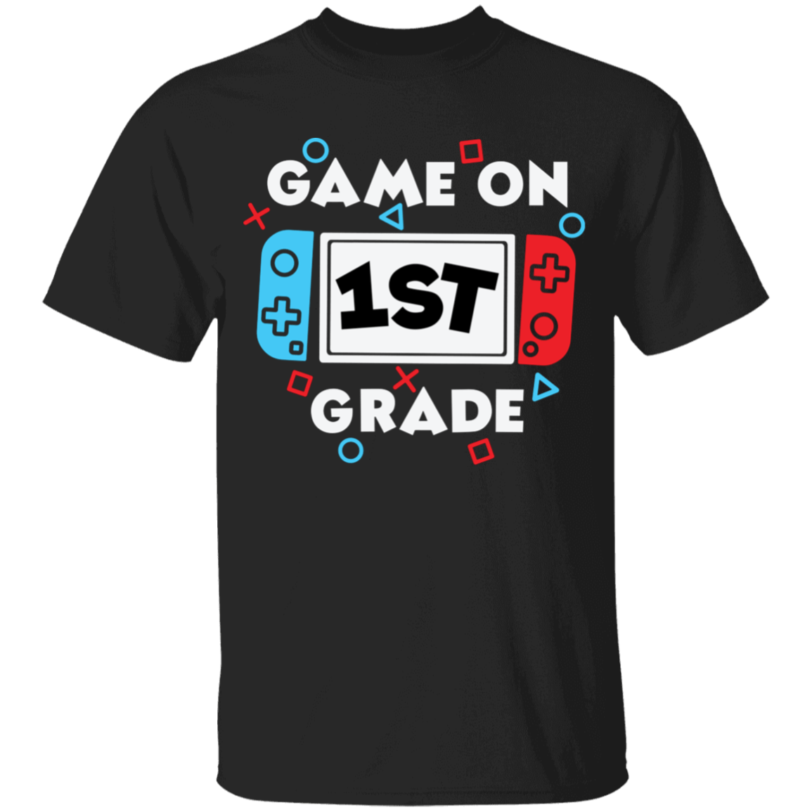 Apparel 1st Grade / Black / YXS Game On |  Grades Pre-K - Fourth | YOUTH Sizes | Cotton Tee