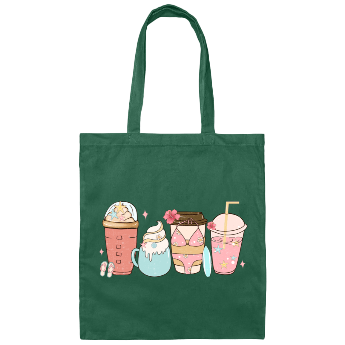 Bags Forest / One Size Coffee in the Summertime | Vacation | Summer |  Canvas Tote Bag