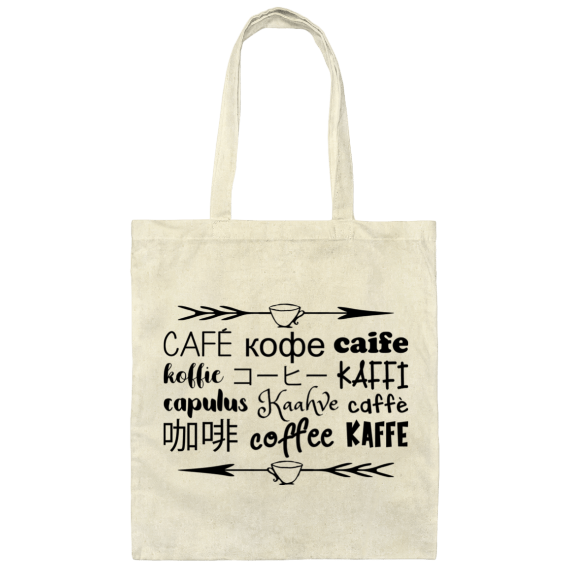 Bags Natural / One Size Coffee in Language | Canvas Tote Bag