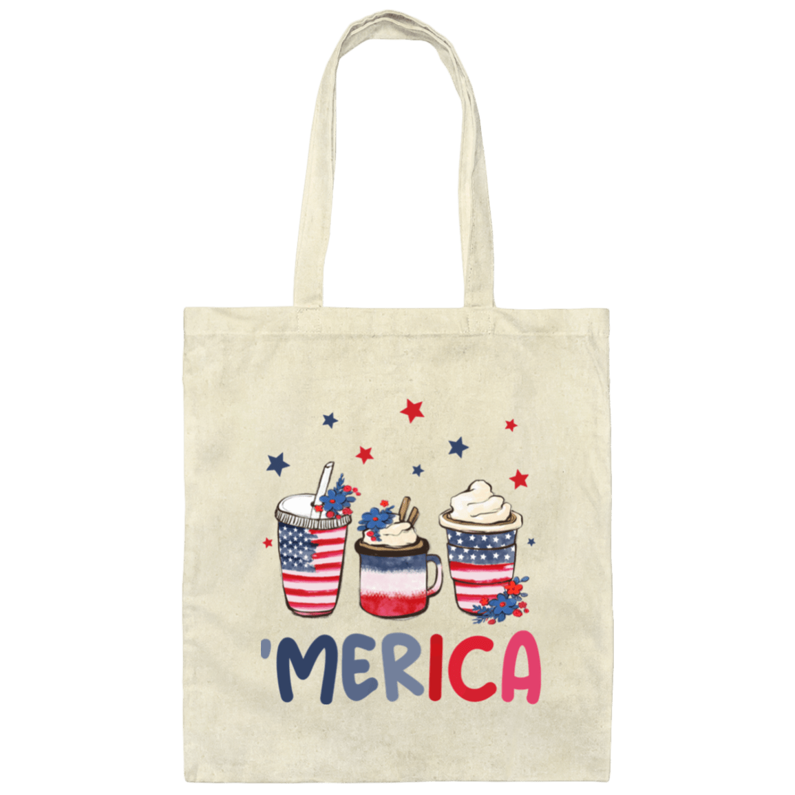 Bags Natural / One Size 'Merica and Coffee | Canvas Tote Bag