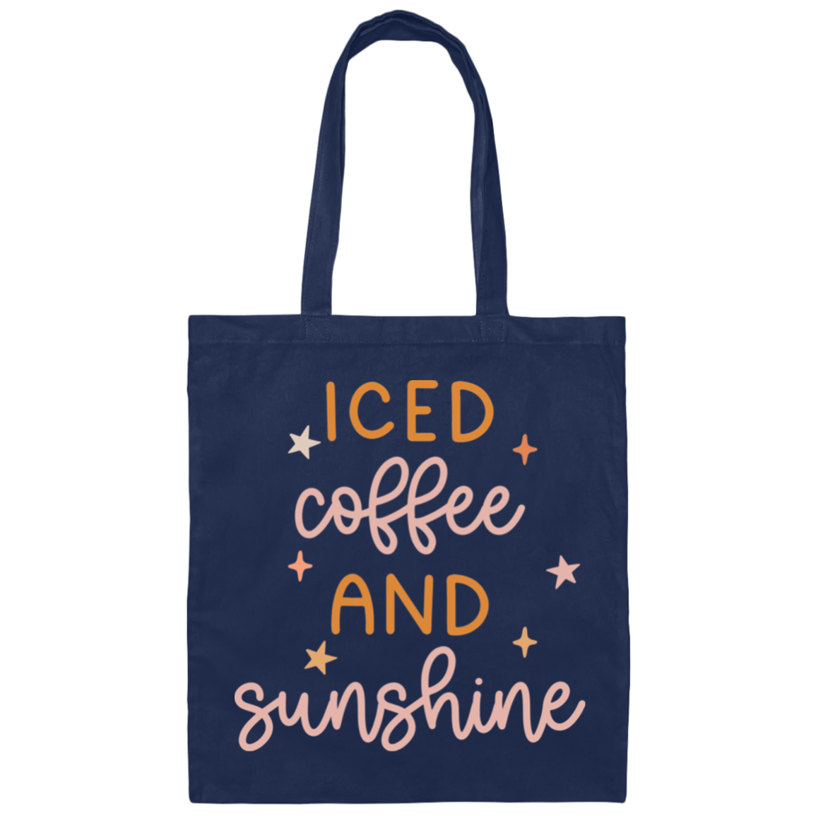 Bags Navy / One Size Iced Coffee and Sunshine | Canvas Tote Bag