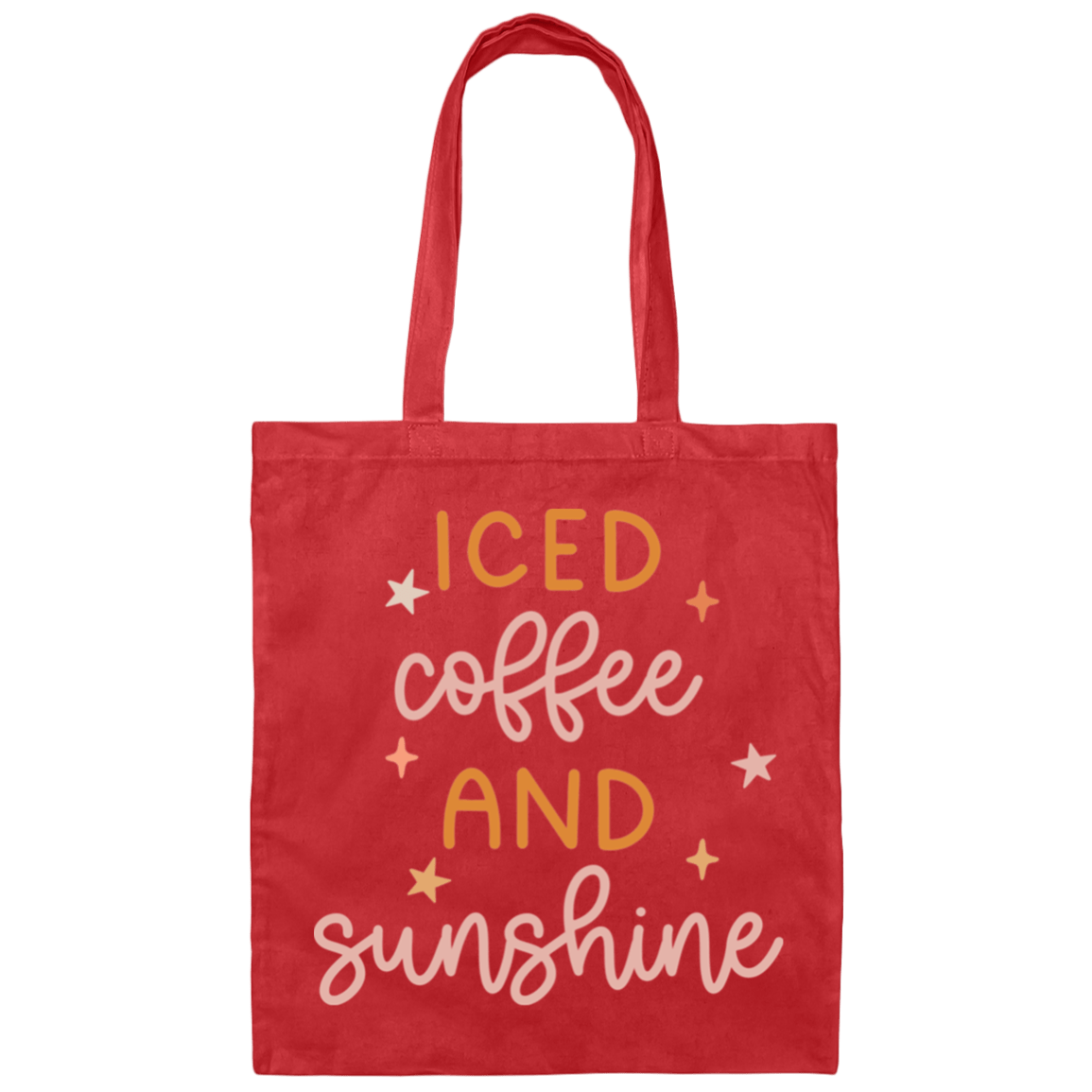 Bags Red / One Size Iced Coffee and Sunshine | Canvas Tote Bag