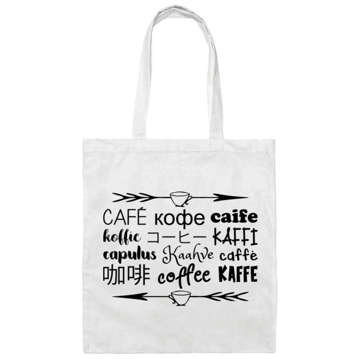 Bags White / One Size Coffee in Language | Canvas Tote Bag