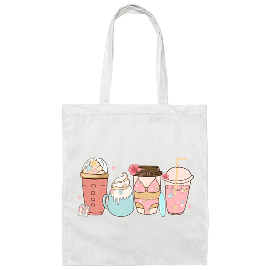 Bags White / One Size Coffee in the Summertime | Vacation | Summer |  Canvas Tote Bag