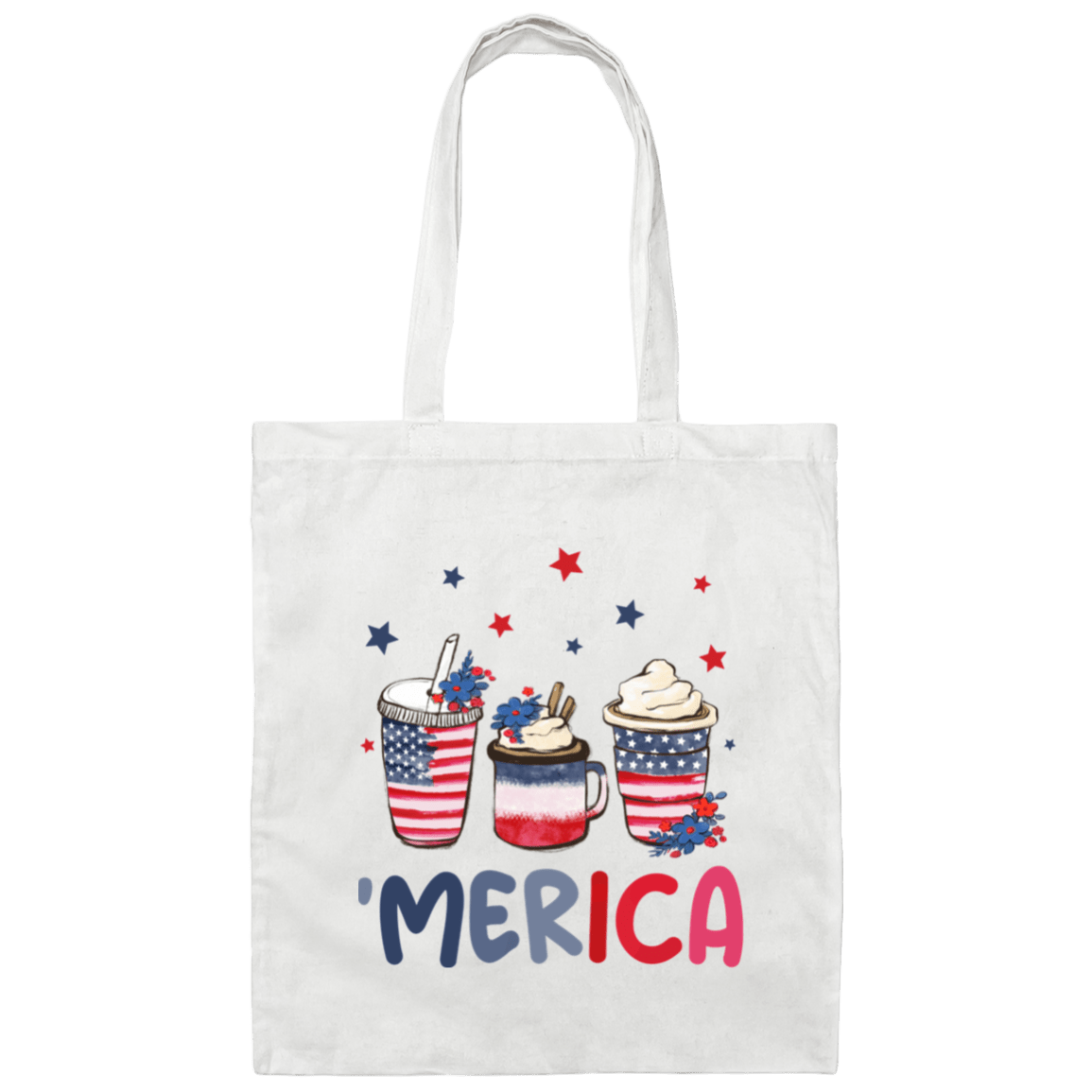 Bags White / One Size 'Merica and Coffee | Canvas Tote Bag