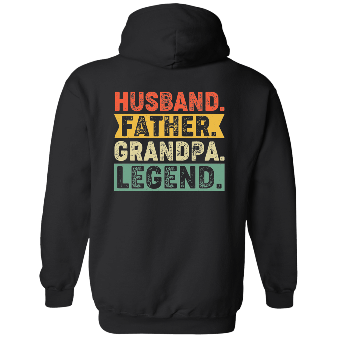 Black / S Husband Father Grandpa Legend | Zip Up Hooded Sweatshirt