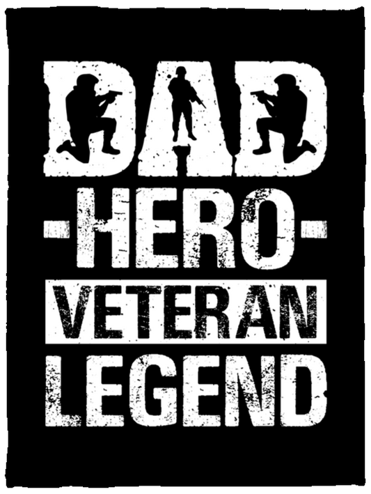 Blankets Black / One Size Dad | Hero Veteran Legend | Cozy Plush Fleece Blanket - 30x40