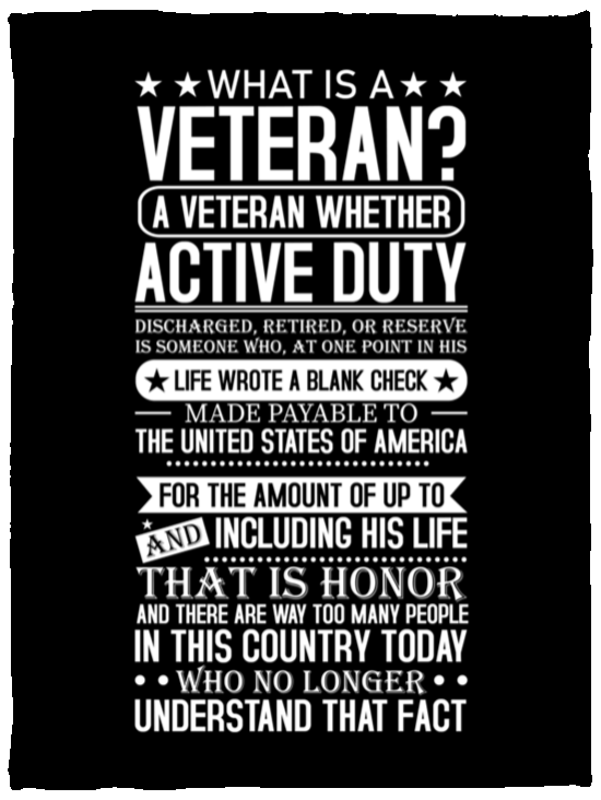 CustomCat Blankets Black / One Size What is a Veteran | Cozy Plush Fleece Blanket - 30x40