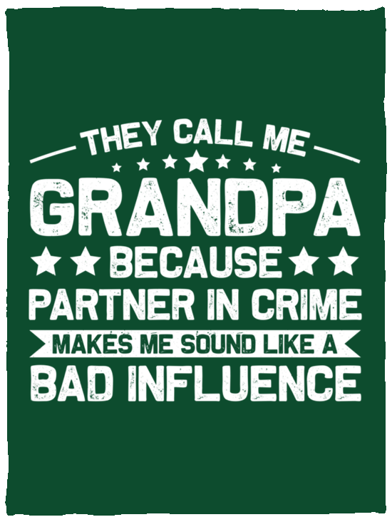 Blankets Forest / One Size Grandpa | Partner in Crime | Cozy Plush Fleece Blanket - 30x40