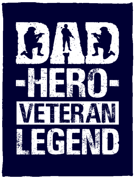 Blankets Navy / One Size Dad | Hero Veteran Legend | Cozy Plush Fleece Blanket - 30x40