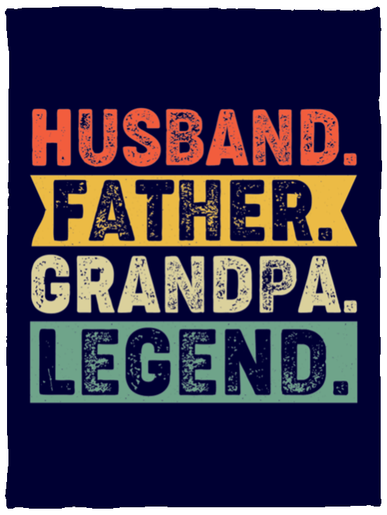 Blankets Navy / One Size Husband Father Grandpa Legend | Cozy Plush Fleece Blanket - 30x40