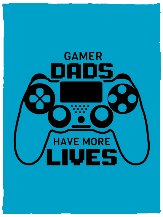 Blankets Turquoise / One Size Gamer Dads Have More Lives | Cozy Plush Fleece Blanket - 30x40