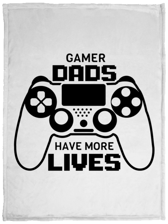 Blankets White / One Size Gamer Dads Have More Lives | Cozy Plush Fleece Blanket - 30x40