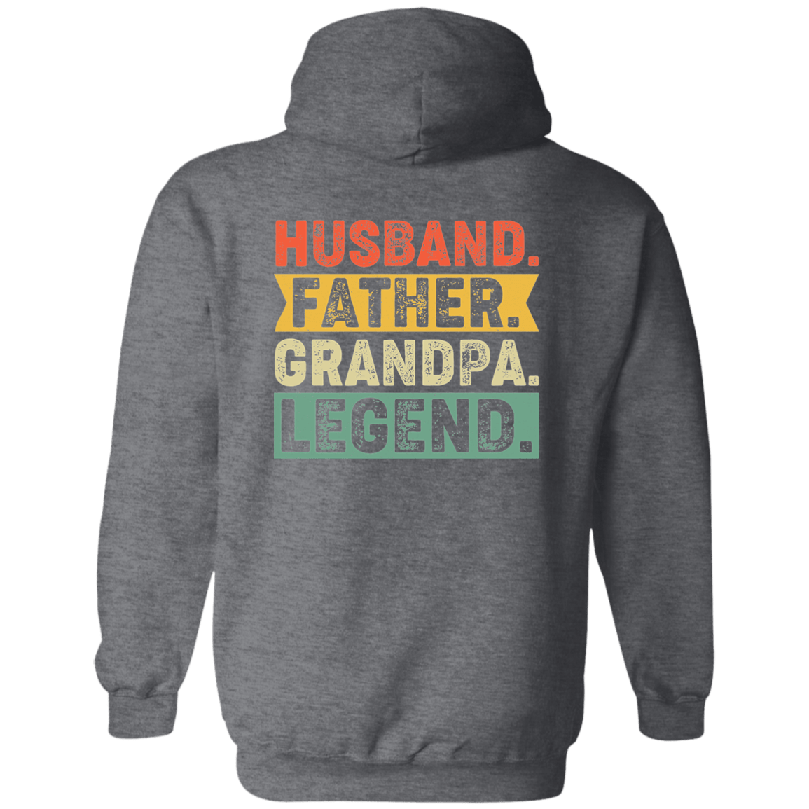 Dark Heather / S Husband Father Grandpa Legend | Zip Up Hooded Sweatshirt