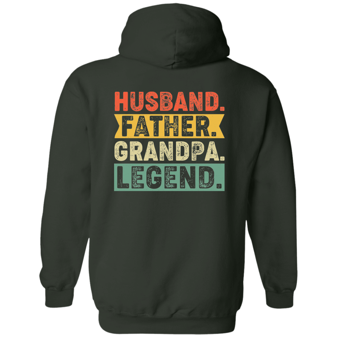 Forest Green / S Husband Father Grandpa Legend | Zip Up Hooded Sweatshirt