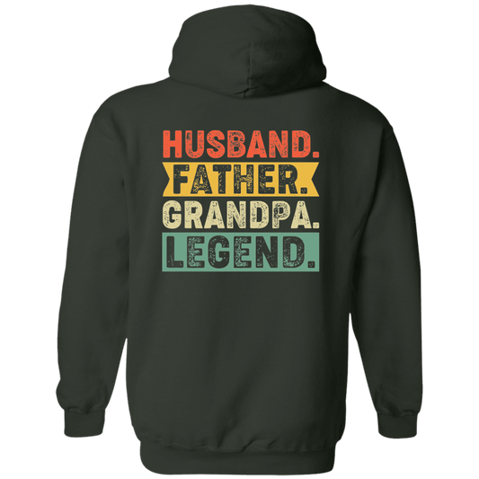 Forest Green / S Husband Father Grandpa Legend | Zip Up Hooded Sweatshirt