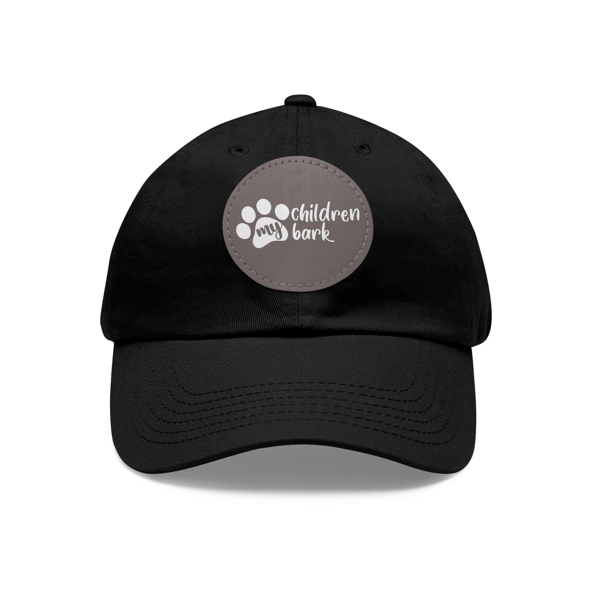 Hats Black / Grey patch / Circle / One size My Children Bark | Hat with Leather Patch (Round)