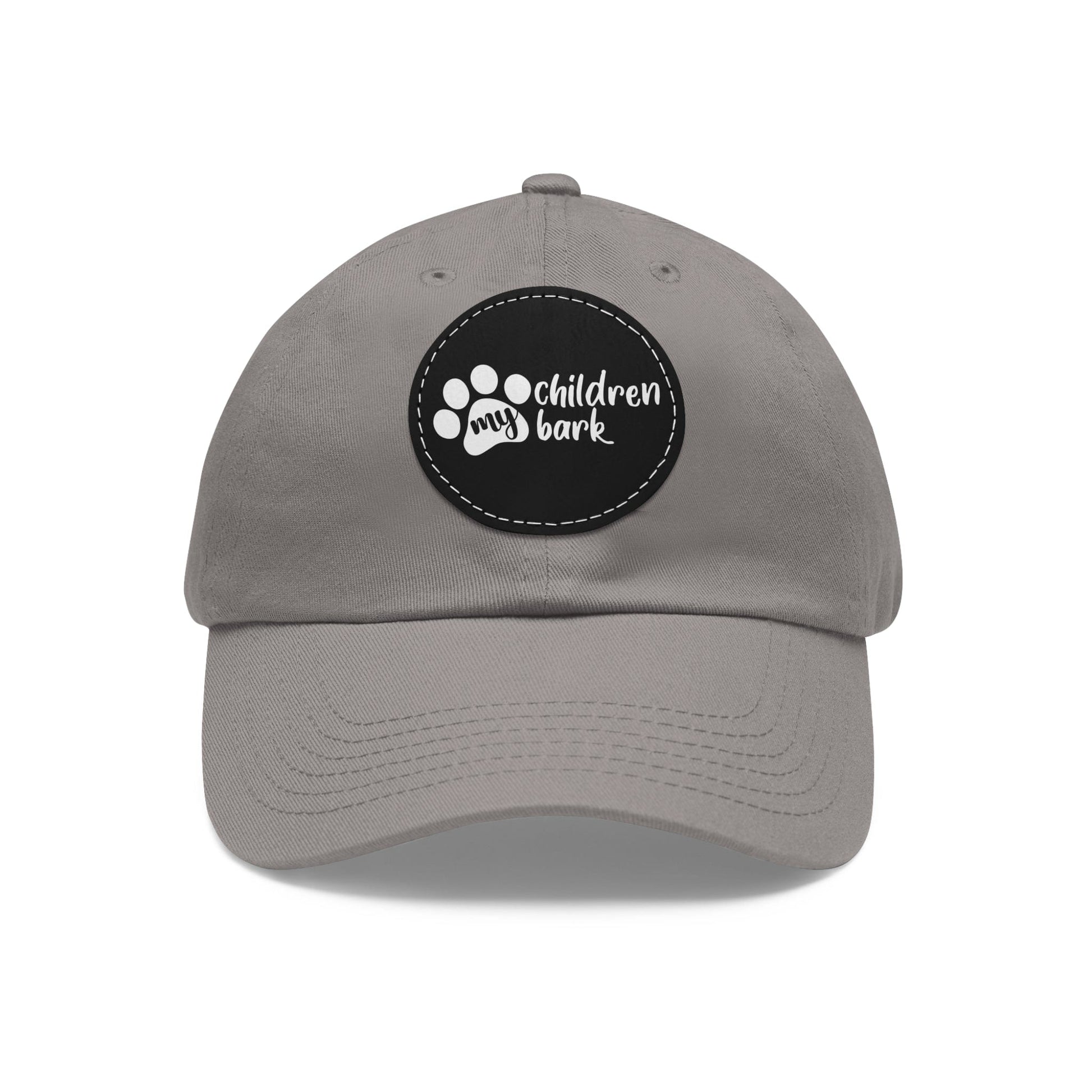 Hats Grey / Black patch / Circle / One size My Children Bark | Hat with Leather Patch (Round)