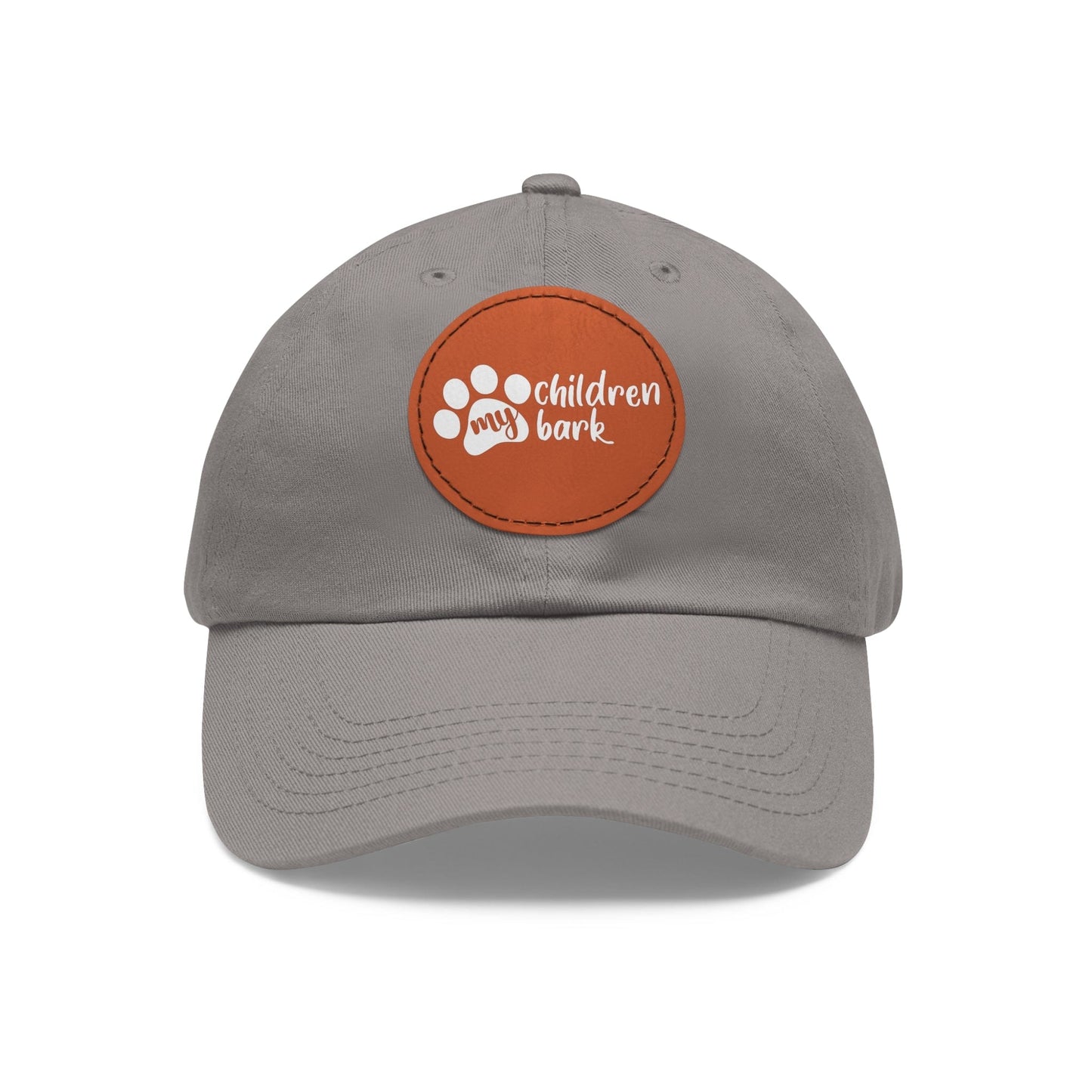 Hats Grey / Light Brown patch / Circle / One size My Children Bark | Hat with Leather Patch (Round)