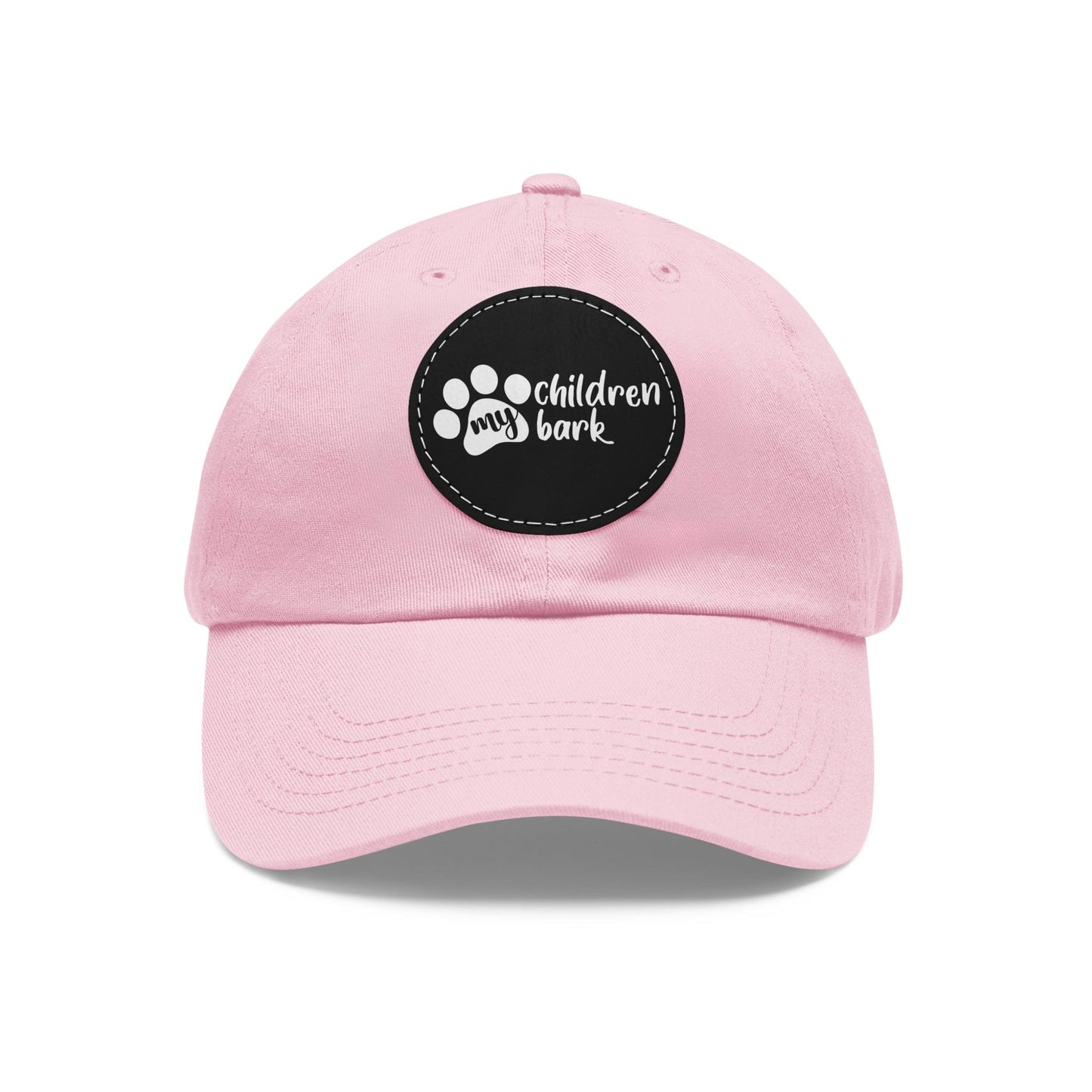 Hats Light Pink / Black patch / Circle / One size My Children Bark | Hat with Leather Patch (Round)