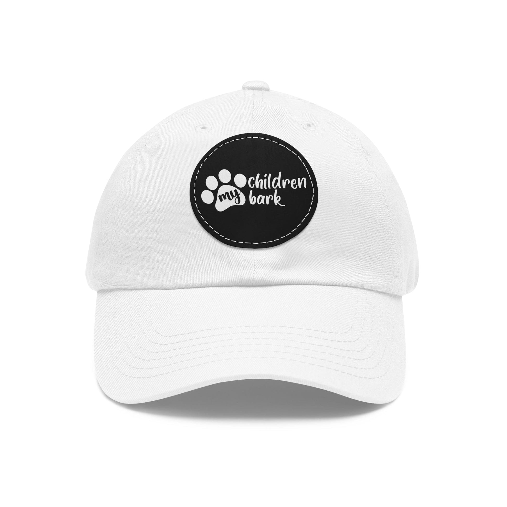 Hats White / Black patch / Circle / One size My Children Bark | Hat with Leather Patch (Round)