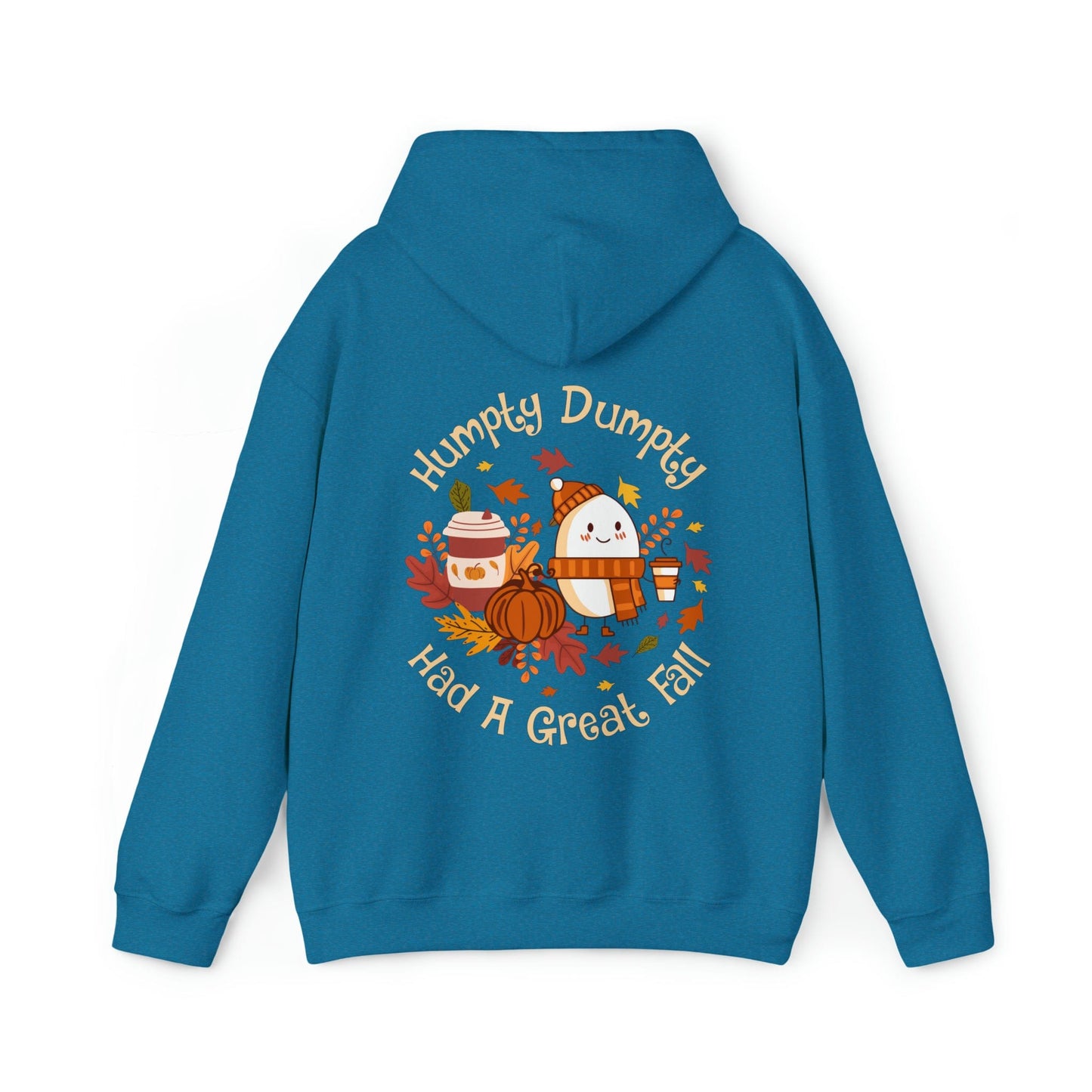 Hoodie Antique Sapphire / L Humpty Dumpty Had a Great Fall | Retro | Hooded Sweatshirt