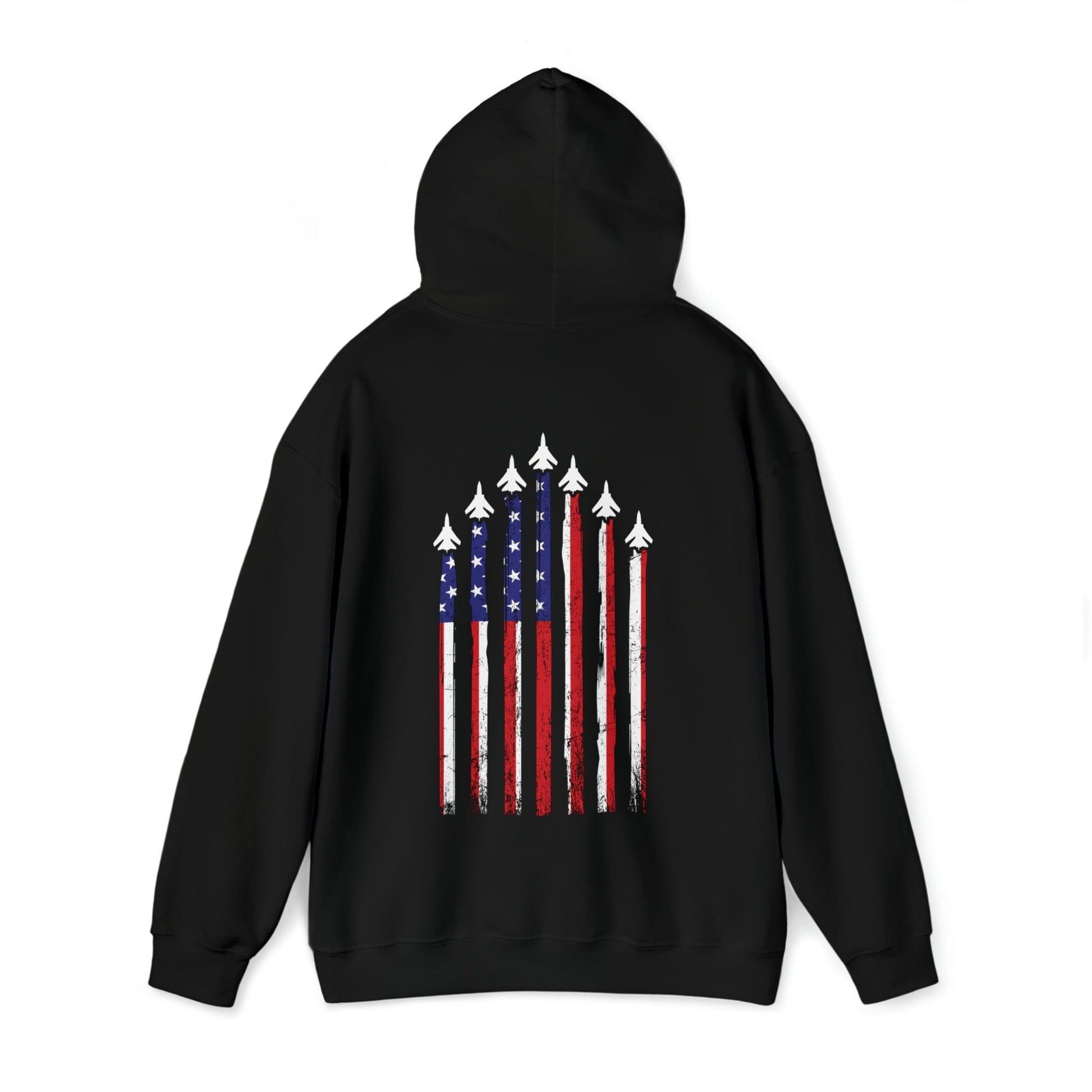 Hoodie Black / S Flag with Planes | US Air Force | Combat Pilots | Hooded Sweatshirt