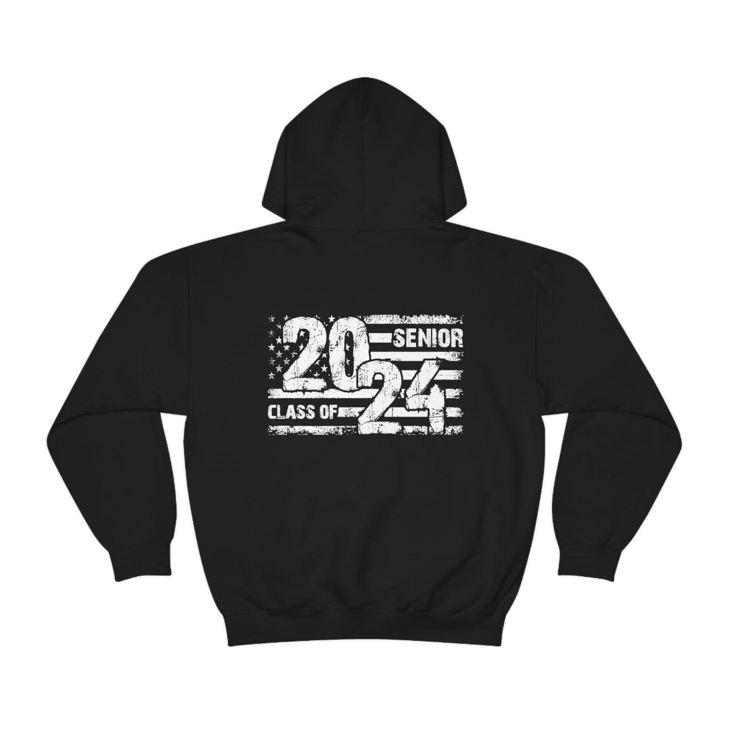 Hoodie Black / S Senior Year | 2024 | Flag | Patriotic | Heavy Blend™ Hooded Sweatshirt