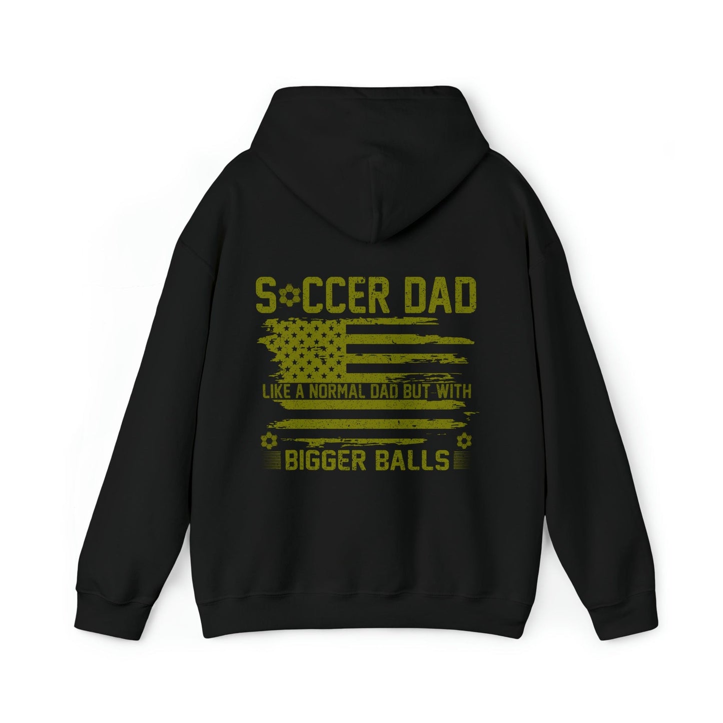 Hoodie Black / S Soccer Dad | Bigger Balls | Patriotic | Hooded Sweatshirt