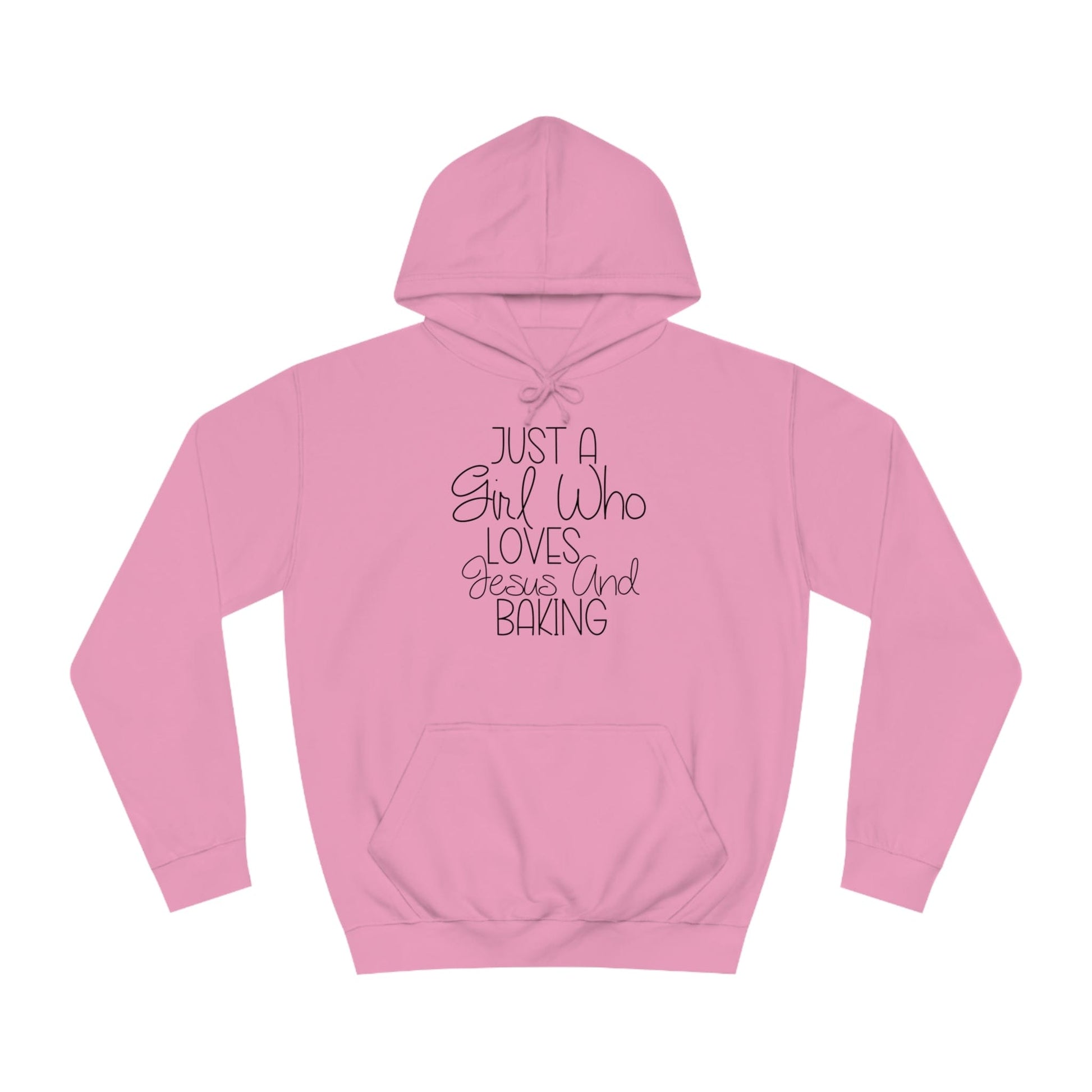 Hoodie Candyfloss Pink / S Just A Girl Who Loves Jesus And Baking | Woman's College Hoodie