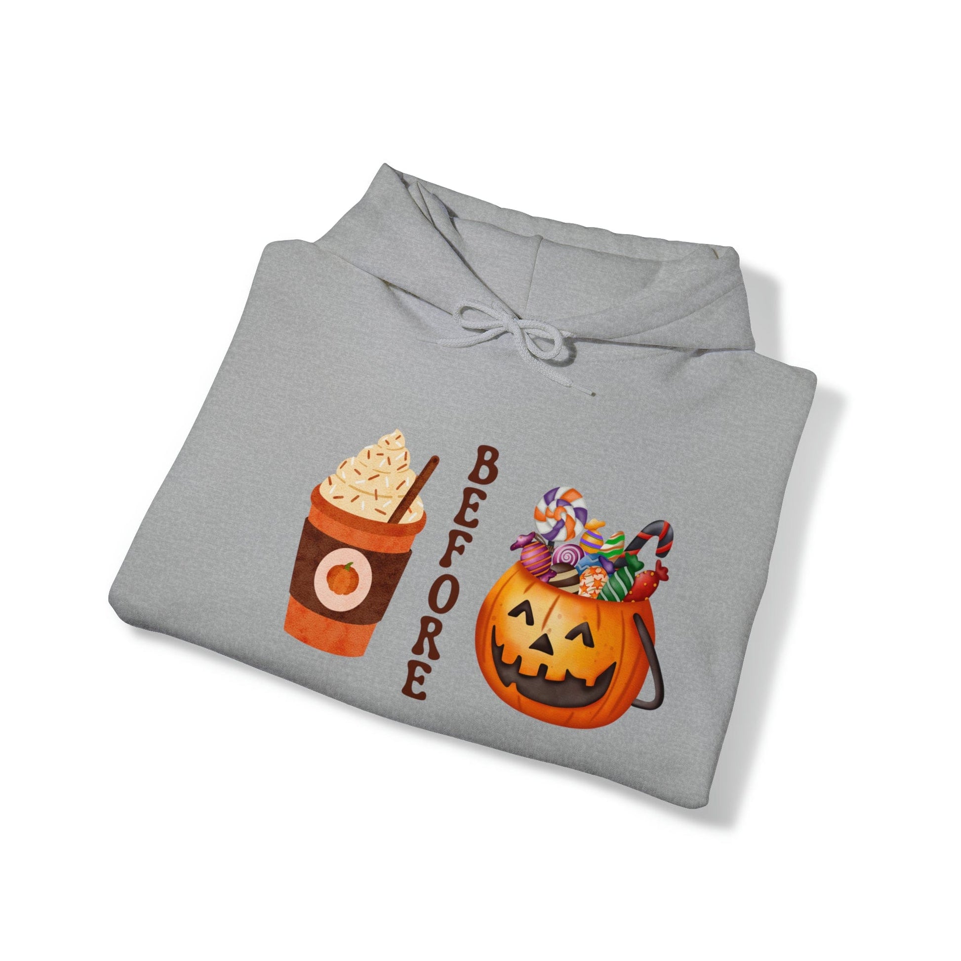 Hoodie Coffee Before Candy | Fall | Pumpkin Spice | Retro | Hooded Sweatshirt