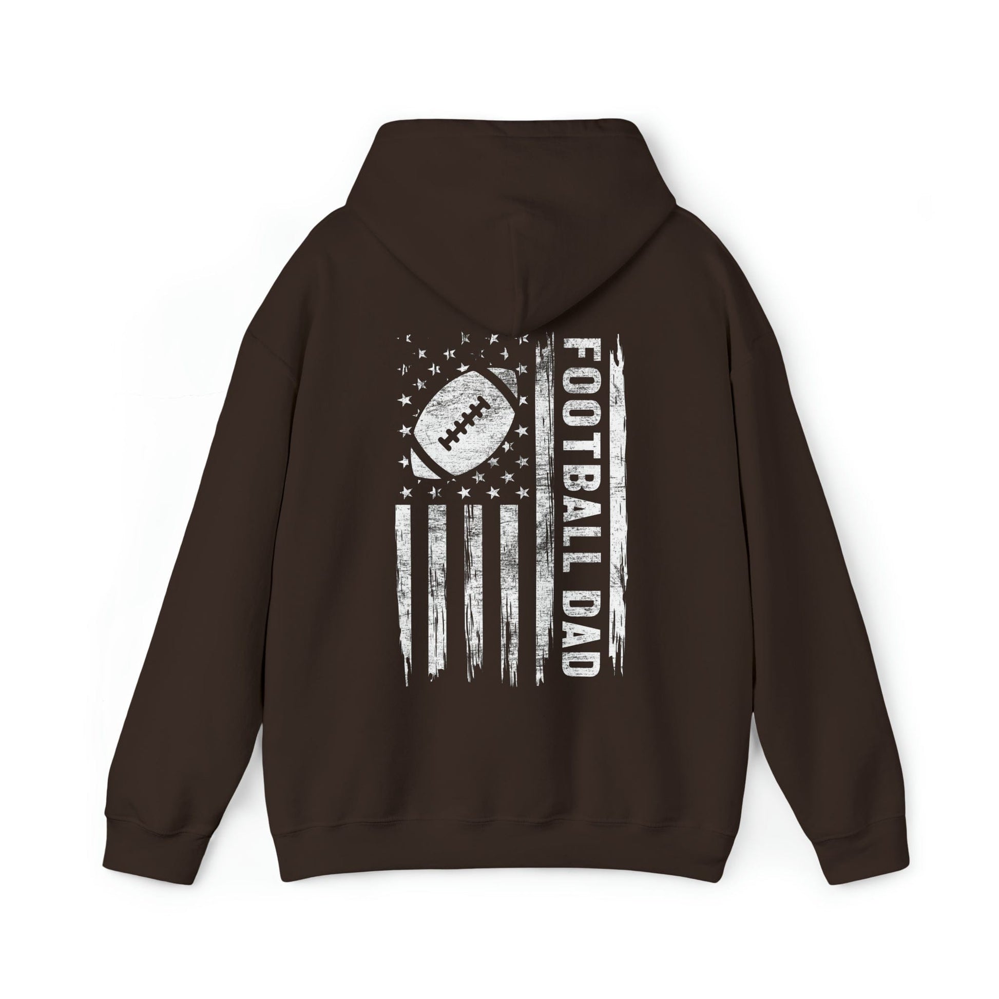 Hoodie Dark Chocolate / S Football Dad | Patriotic | Hooded Sweatshirt