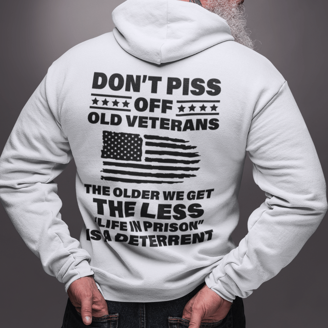 Hoodie Don't Piss Off Old Veterans | US Veteran | Hooded Sweatshirt