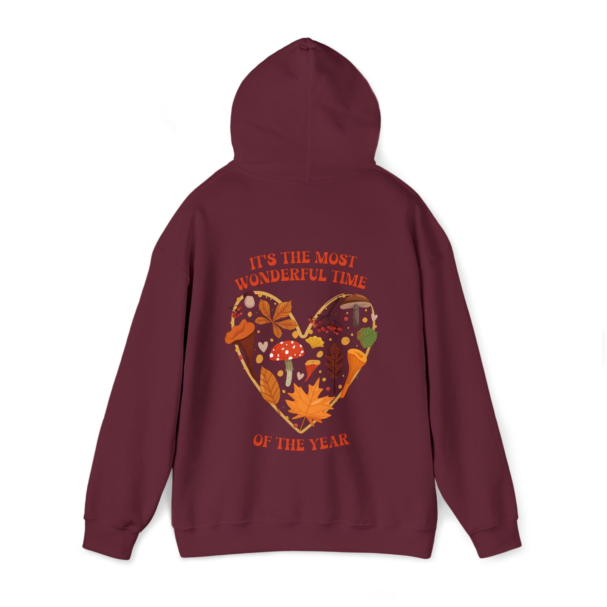 Hoodie It's the Most Wonderful Time of the Year | Fall | Mushrooms and Leaves | Retro | Hooded Sweatshirt