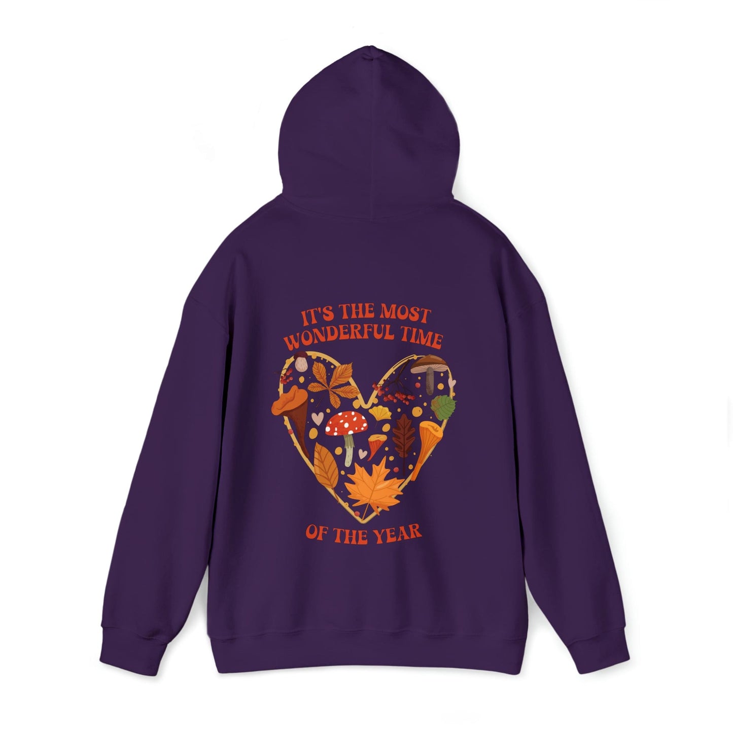 Hoodie It's the Most Wonderful Time of the Year | Fall | Mushrooms and Leaves | Retro | Hooded Sweatshirt