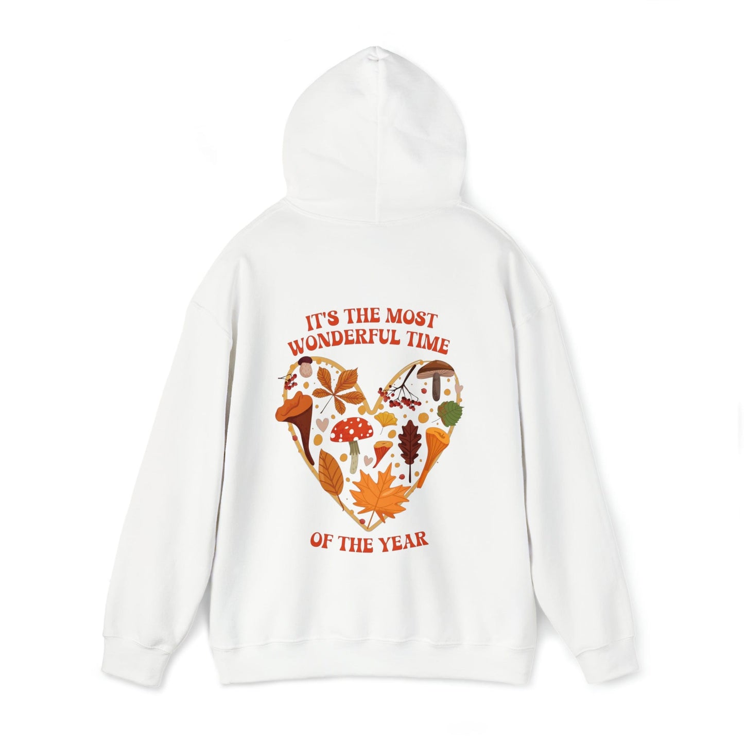 Hoodie It's the Most Wonderful Time of the Year | Fall | Mushrooms and Leaves | Retro | Hooded Sweatshirt