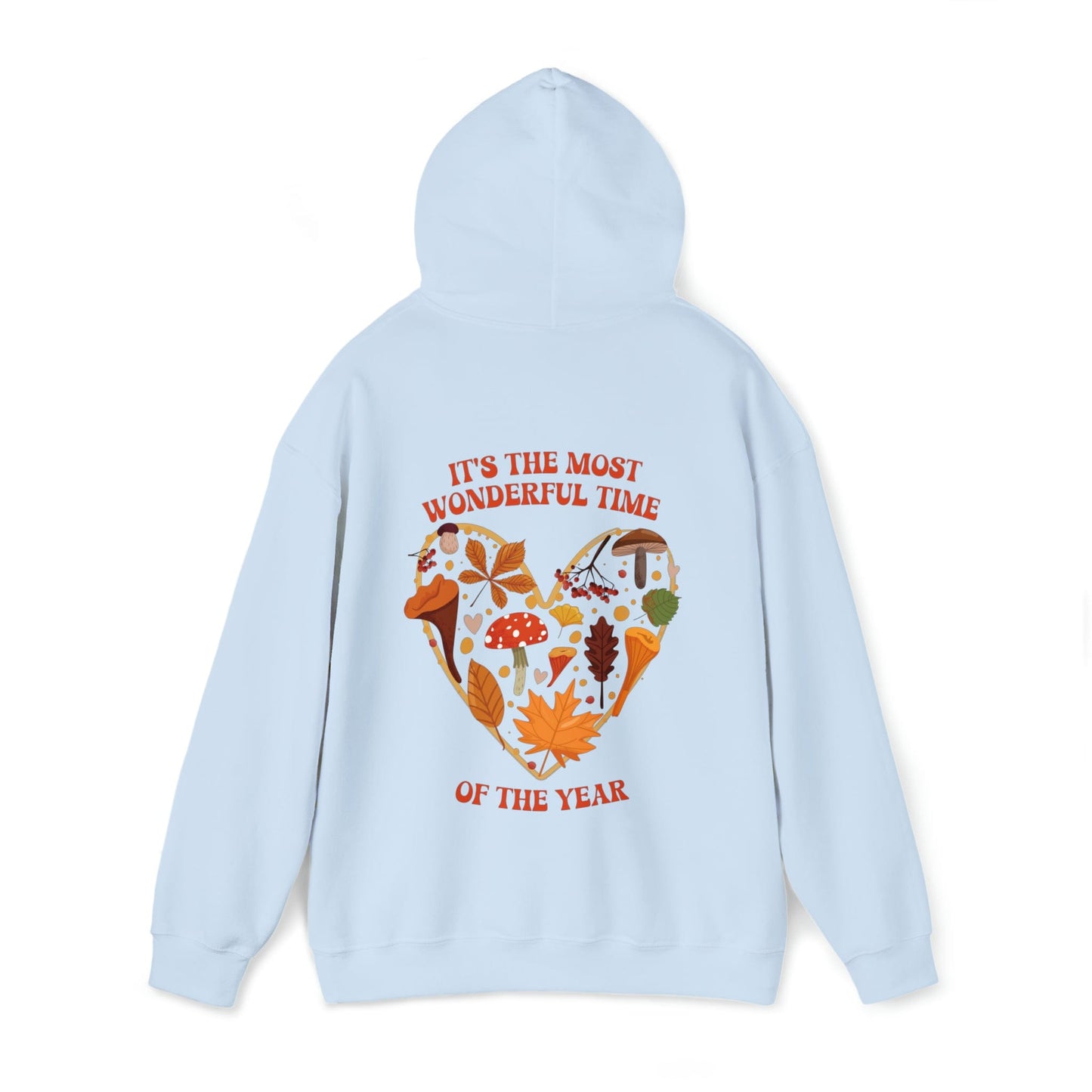 Hoodie It's the Most Wonderful Time of the Year | Fall | Mushrooms and Leaves | Retro | Hooded Sweatshirt