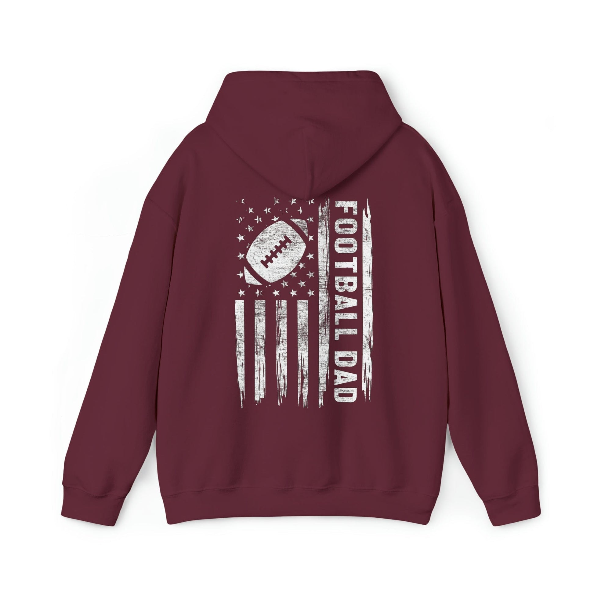 Hoodie Maroon / S Football Dad | Patriotic | Hooded Sweatshirt