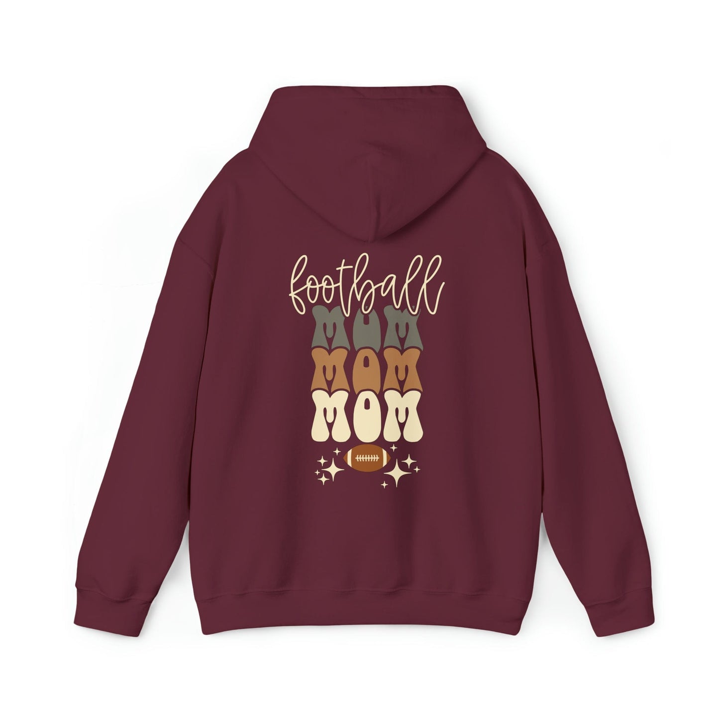 Hoodie Maroon / S Football Mom | Retro | Hooded Sweatshirt