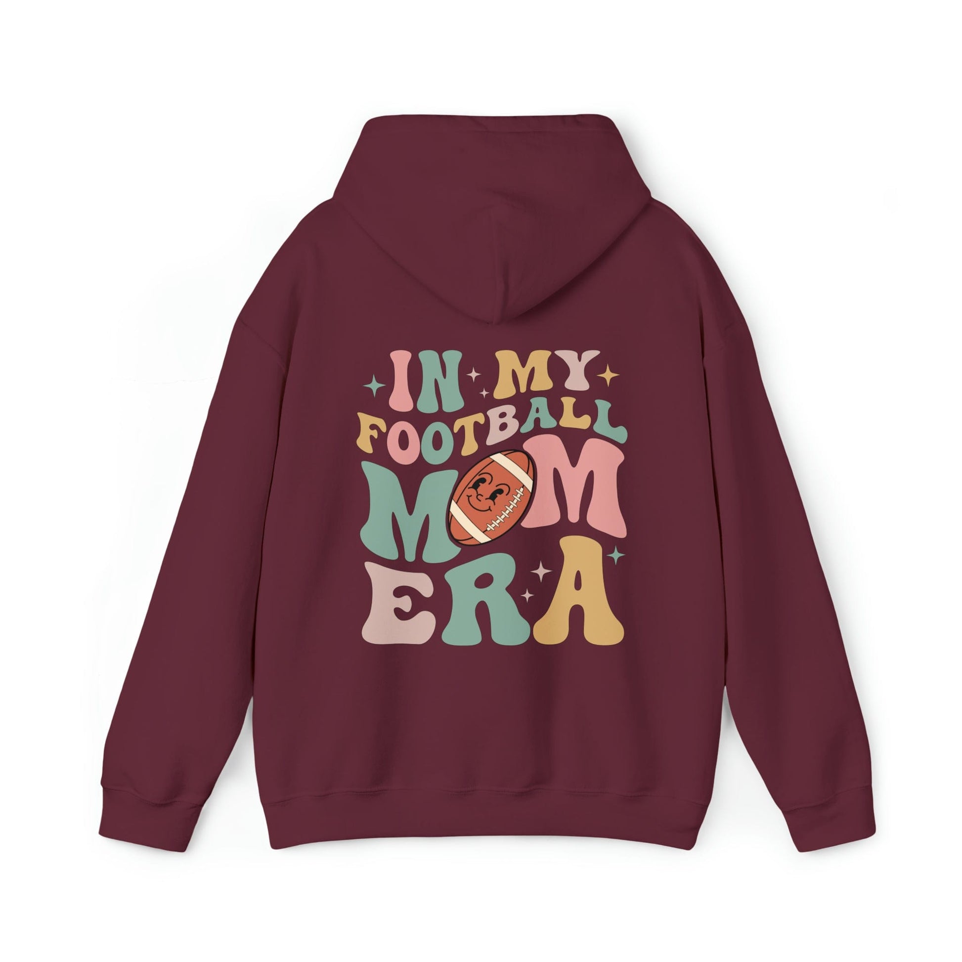 Hoodie Maroon / S In My Football Mom Era | Retro | Hooded Sweatshirt