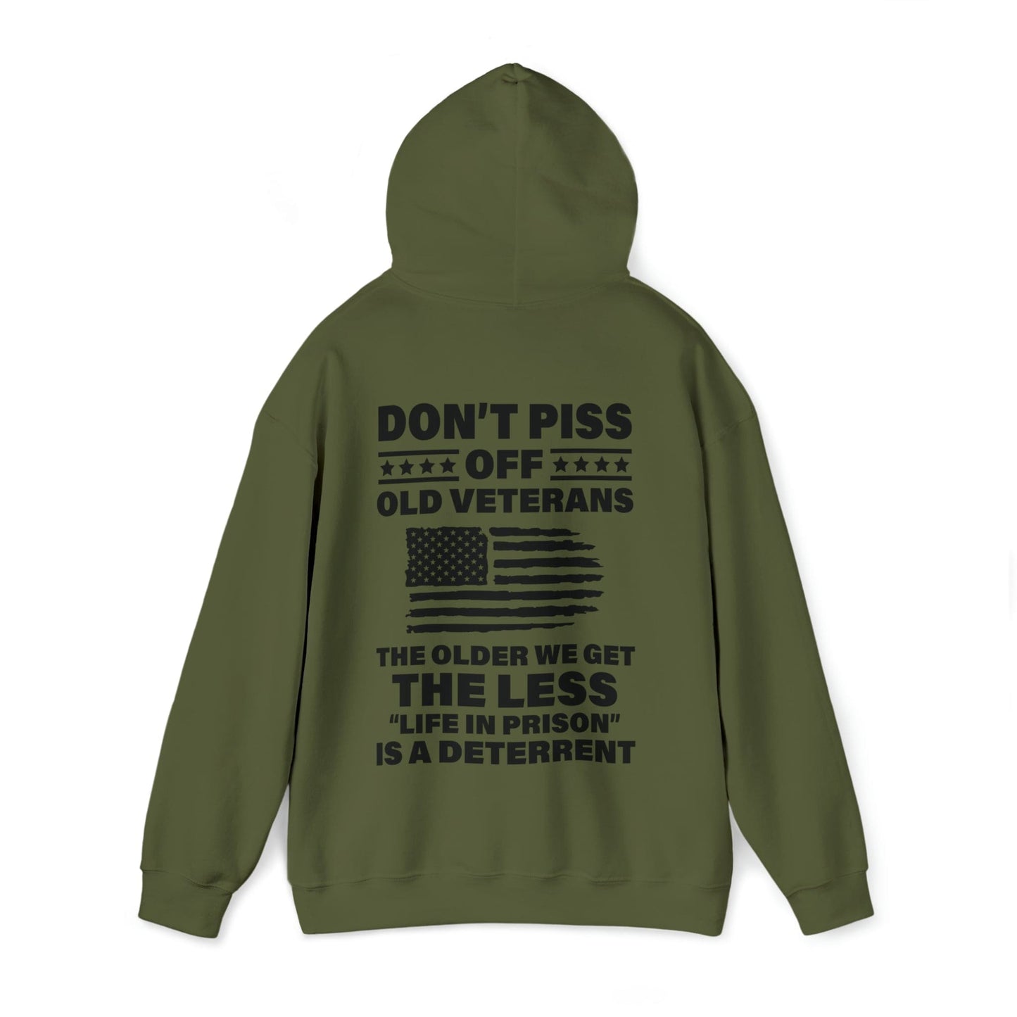 Hoodie Military Green / S Don't Piss Off Old Veterans | US Veteran | Hooded Sweatshirt